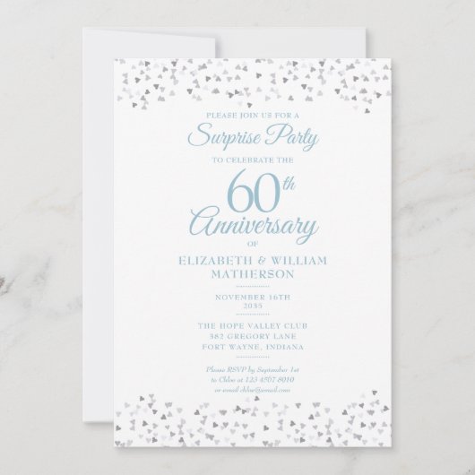 Verjaardagsfeestje 60ste verjaardag Love Hearts Kaart (Voorkant)