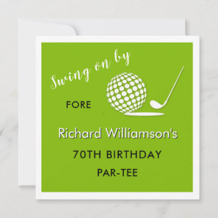 Verjaardagsfeestje 70 jaar mannen golf thema kaart