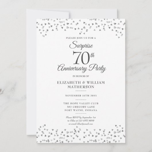 Verjaardagsfeestje 70-jarig huwelijksjubileum kaart (Voorkant)