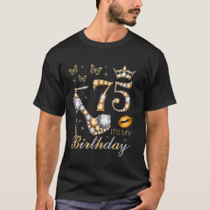 Verjaardagsfeestje 75 jaar oud 75e verjaardag t-shirt