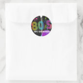 Verjaardagsfeestje 80's Bash Retro Regenboog Spett Ronde Sticker (Tas)