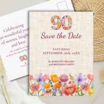 Verjaardagsfeestje 90 jaar - Wildflower save the d