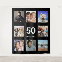 Verjaardagsfeestje aangepaste fotocollage zwarte m