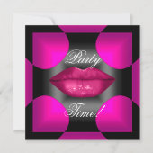 Verjaardagsfeestje Abstract Roze Lippen Elke Leeft Kaart (Voorkant)