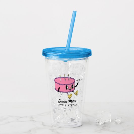 VERJAARDAGSFEestje Acryl Drinkbeker (Achterkant ijs)