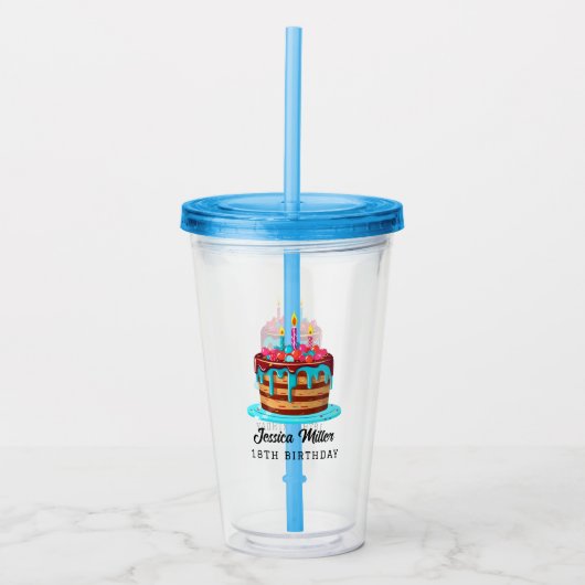 VERJAARDAGSFEestje Acryl Drinkbeker (Voorkant)