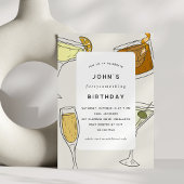 verjaardagsfeestje | Adult Birthday Cocktail Party Kaart