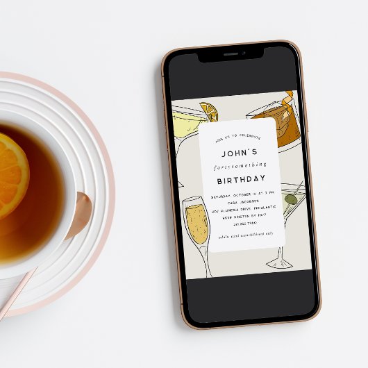 verjaardagsfeestje | Adult Birthday Cocktail Party Kaart