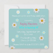 Verjaardagsfeestje Alice in Wonderland Kaart (Achterkant)