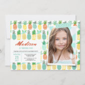 Verjaardagsfeestje | Ananas Fruit | Uitnodigingen (Voorkant)