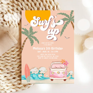 Verjaardagsfeestje ANY AGE Surf's Up Surf Uitnodig Kaart