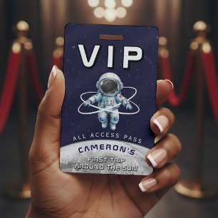 Verjaardagsfeestje astronaut 1e reis rond de zon badge