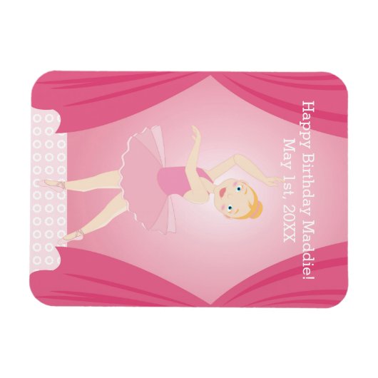 verjaardagsfeestje Ballerina Magneet (Horizontaal)