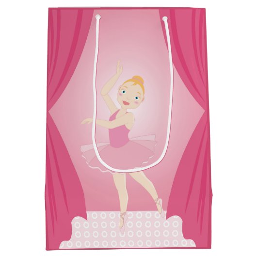 verjaardagsfeestje Ballerina Medium Cadeauzakje (Achterkant)