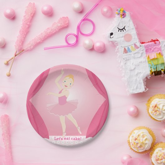 verjaardagsfeestje Ballerina Papieren Bordje (Feest)