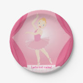 verjaardagsfeestje Ballerina Papieren Bordje (Voorkant)