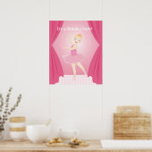 verjaardagsfeestje Ballerina Poster (Keuken)