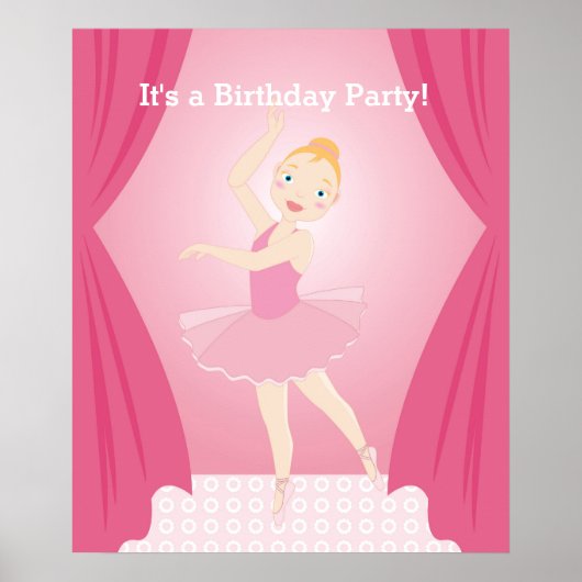 verjaardagsfeestje Ballerina Poster (Voorkant)