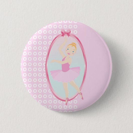 verjaardagsfeestje Ballerina Ronde Button 5,7 Cm (Voorkant)