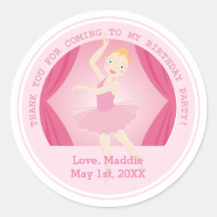 verjaardagsfeestje Ballerina Ronde Sticker