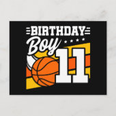 Verjaardagsfeestje basketbal 11 jaar oude jongen briefkaart (Voorkant)