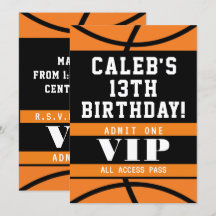 Verjaardagsfeestje basketbal zwart oranje