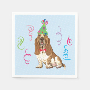 Verjaardagsfeestje Basset Hound Servet