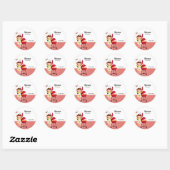 verjaardagsfeestje BBQ Ronde Sticker (Vel)