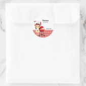 verjaardagsfeestje BBQ Ronde Sticker (Tas)