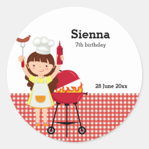 verjaardagsfeestje BBQ Ronde Sticker