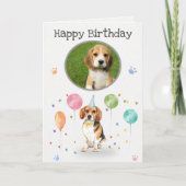 Verjaardagsfeestje Beagle Lets Dog Animal Kaart (Voorkant)