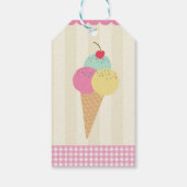 Verjaardagsfeestje Bedankt Labels Ice-Cream Pink Cadeaulabel (Achterkant)