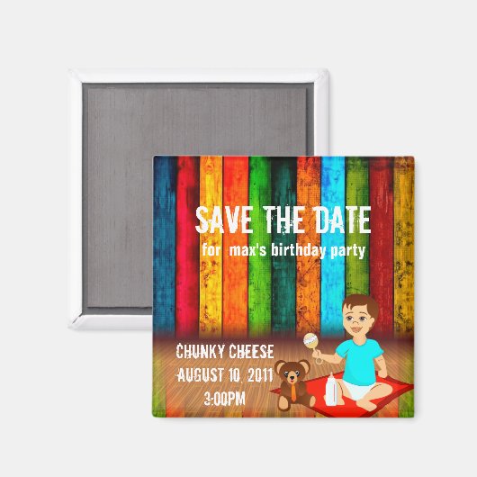 Verjaardagsfeestje Bewaar de datum Magneet (Voorkant / Achterkant)