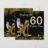 Verjaardagsfeestje bij het bereiken van 60 kaart (Voorkant / Achterkant)