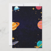 verjaardagsfeestje bij Whimsical Space twint Kaart (Achterkant)