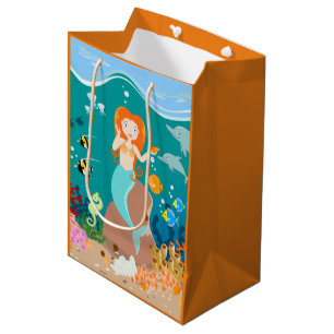 verjaardagsfeestje bij Zeemeermin en dolfijnen Medium Cadeauzakje