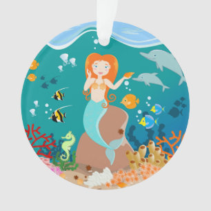 verjaardagsfeestje bij Zeemeermin en dolfijnen Ornament