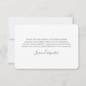 Verjaardagsfeestje blauwe waterverf bloem bedankka bedankkaart (Achterkant)