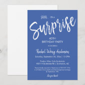 Verjaardagsfeestje Blauwe Yonder Verrassings Pensi Kaart (Voorkant / Achterkant)