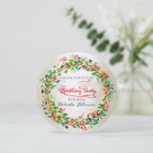 Verjaardagsfeestje Bloemen Elegant Ivoor Rood Groe Kaart (Staand voorkant)