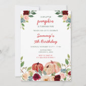 Verjaardagsfeestje Bourgogne Red en Blush Pumpkins Kaart (Voorkant)