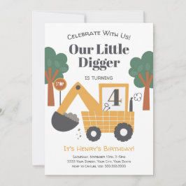 Verjaardagsfeestje Bouw Dump Truck Kaart