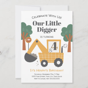 Verjaardagsfeestje Bouw Dump Truck Kaart