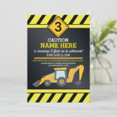 Verjaardagsfeestje Bouwer Graaf Truck Constructie Kaart (Staand voorkant)