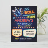Verjaardagsfeestje bowlen kaart (Staand voorkant)