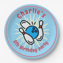 Verjaardagsfeestje bowling papieren bord voor Char