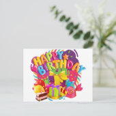 Verjaardagsfeestje Briefkaart (Staand voorkant)