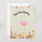 Verjaardagsfeestje Briefkaart (Voorkant / Achterkant)