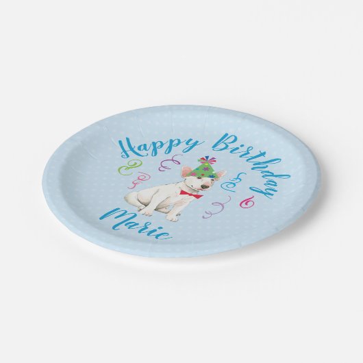 Verjaardagsfeestje Bull Terrier Papieren Bordje (Gekanteld)