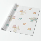Verjaardagsfeestje Cadeaupapier (Uitgerold)